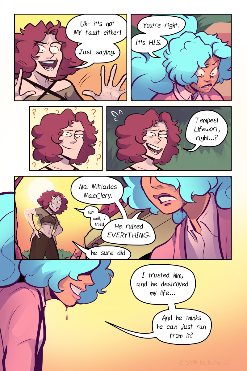Welcome to Bloody Head Backstory Time, in which there's a single page where an injured Sedna will allude to a backstory that no one cares about